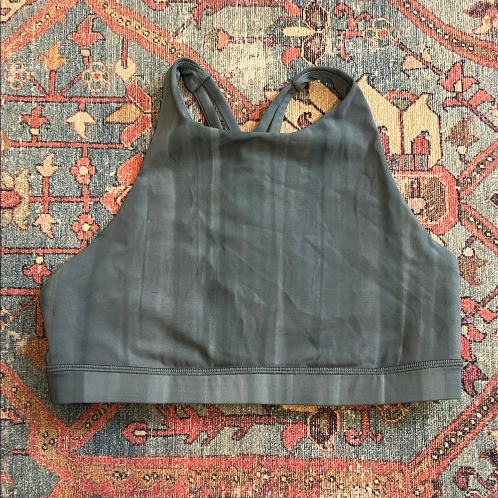 Lululemon Green Strappy High Neck Energy Bra